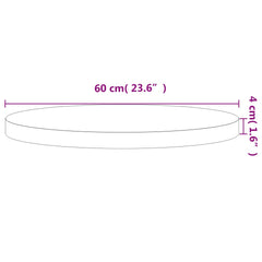 vidaXL Table Top Ø60x4 cm Round Solid Wood Beech 4