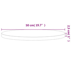 vidaXL Table Top Ø50x2.5 cm Round Solid Wood Beech 4
