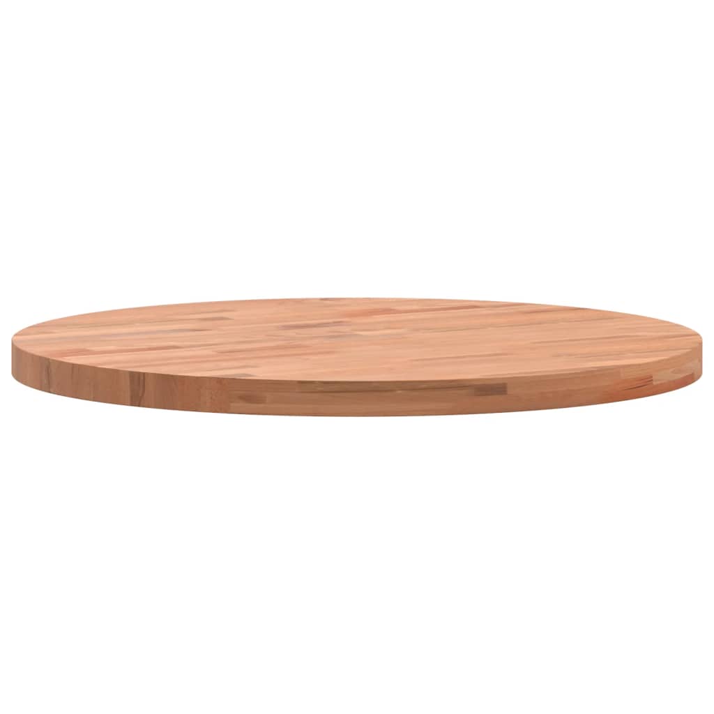 vidaXL Table Top Ø50x2.5 cm Round Solid Wood Beech 6
