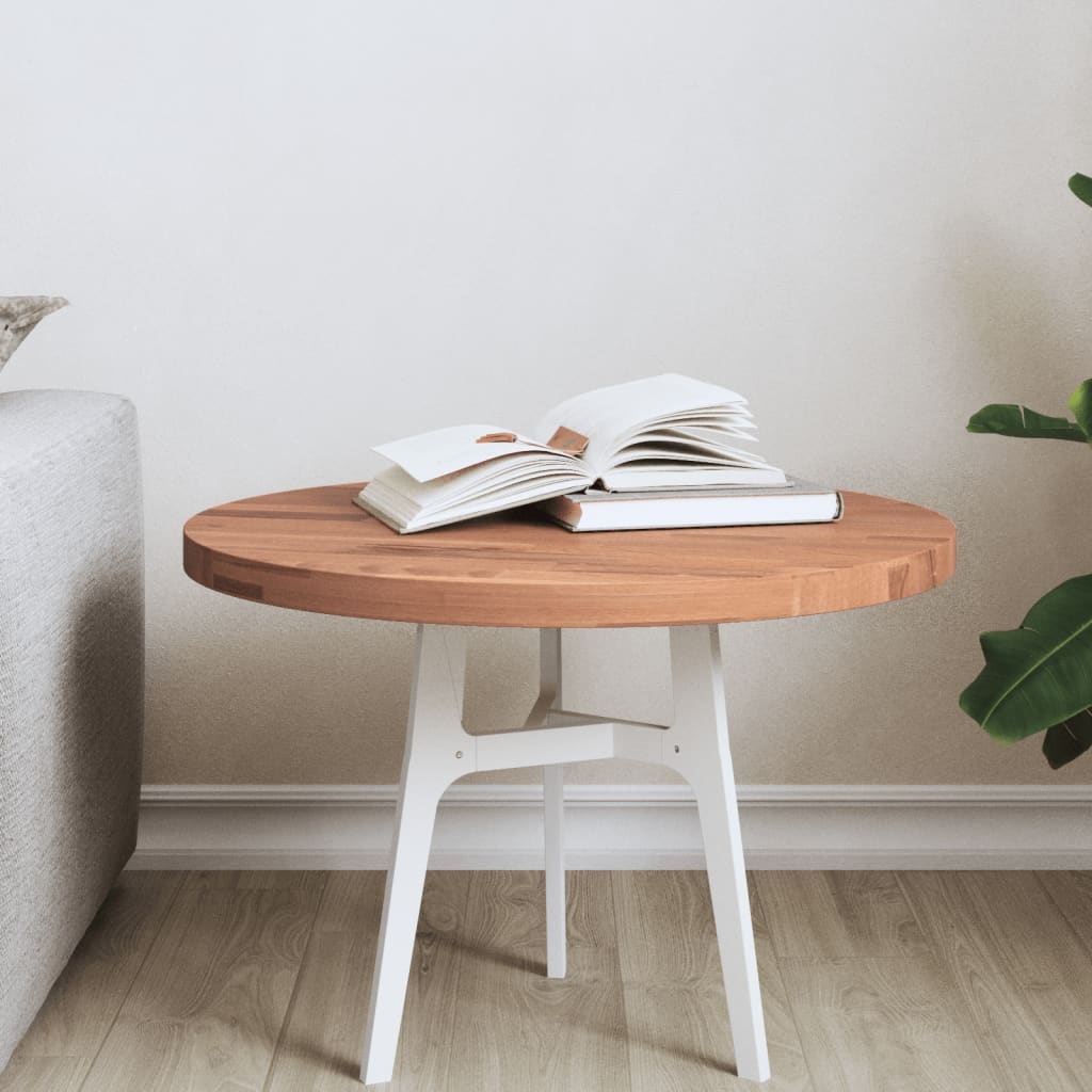 vidaXL Table Top Ø50x2.5 cm Round Solid Wood Beech 1