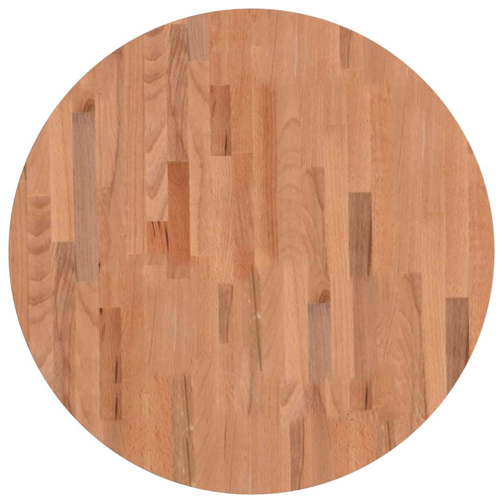 vidaXL Table Top Ø70x2.5 cm Round Solid Wood Beech 3