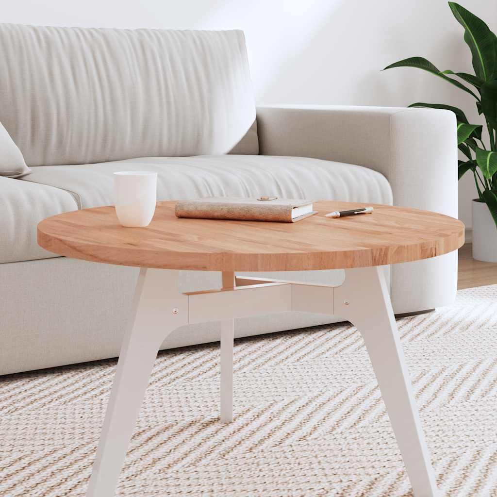vidaXL Table Top Ø70x2.5 cm Round Solid Wood Beech 1