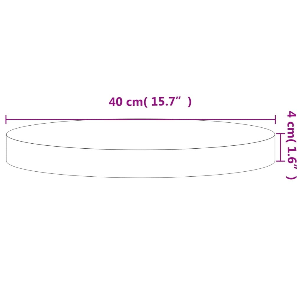 vidaXL Table Top Ø40x4 cm Round Solid Wood Beech 4