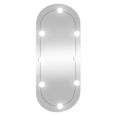 vidaXL Wall Mirror with LED Lights 35x80 cm Glass Oval 2