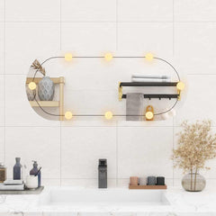 vidaXL Wall Mirror with LED Lights 35x80 cm Glass Oval 3