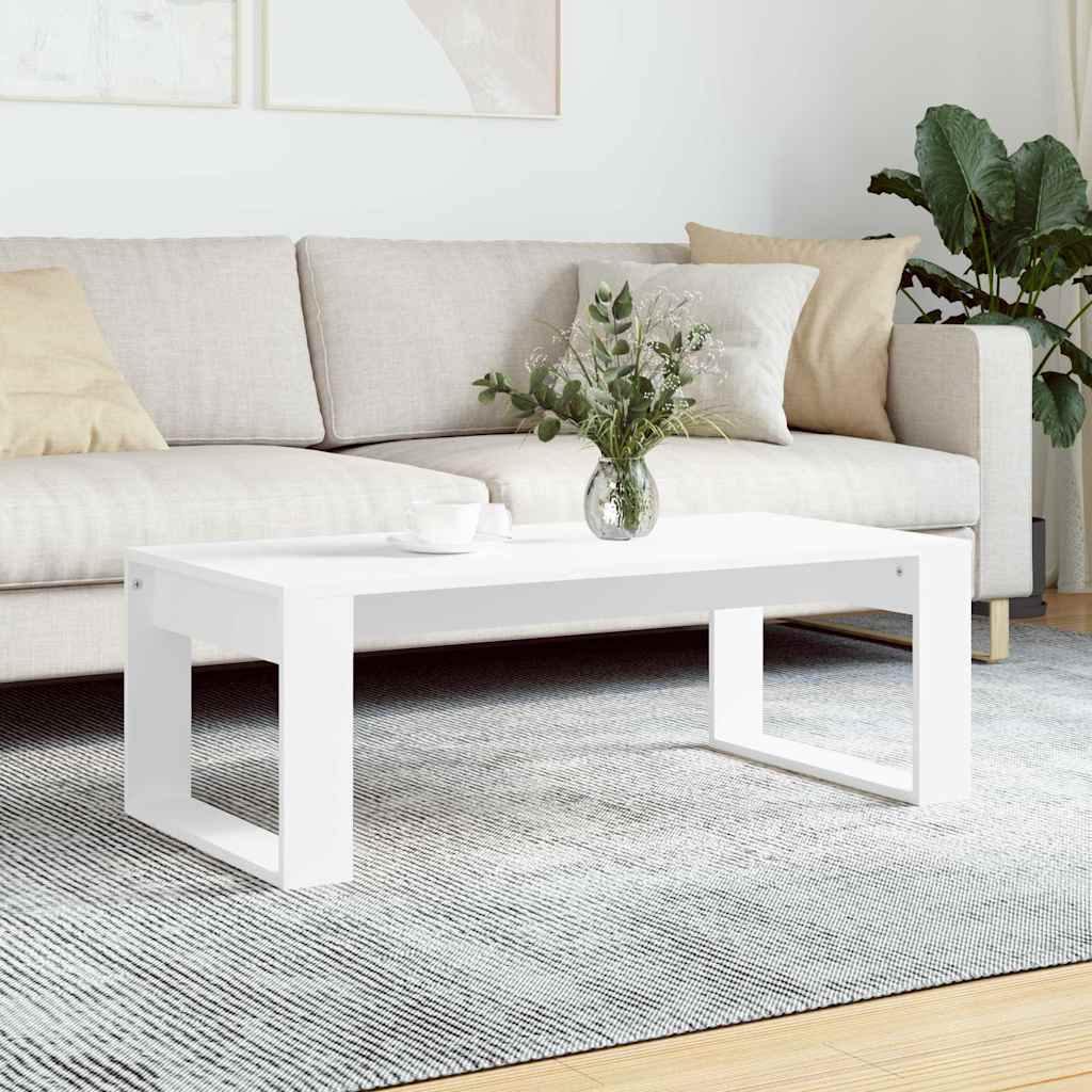 vidaXL Coffee Table | White | Engineered wood | Medium | Modern | Coffee Table 1