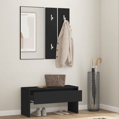 vidaXL Hallway Furniture Set Black Engineered Wood 3