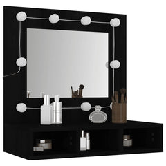 vidaXL Mirror Cabinet with LED Black 60x31.5x62 cm 5