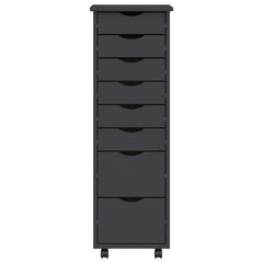 Rolling Cabinet with Drawers "MOSS" Grey Solid Wood Pine, image 5