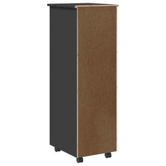 Rolling Cabinet with Drawers "MOSS" Grey Solid Wood Pine, image 6