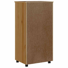 Rolling Cabinet with Drawers "MOSS" Honey Brown Solid Wood Pine, image 6