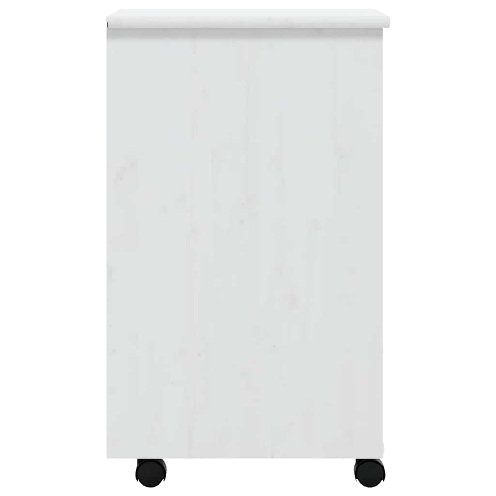 Rolling Cabinet with Drawers "MOSS" White Solid Wood Pine, image 6
