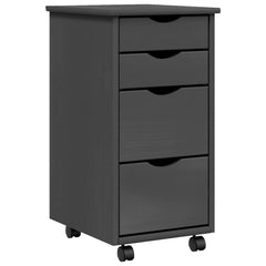 vidaXL Rolling Cabinet with Drawers MOSS Grey Solid Wood Pine 2