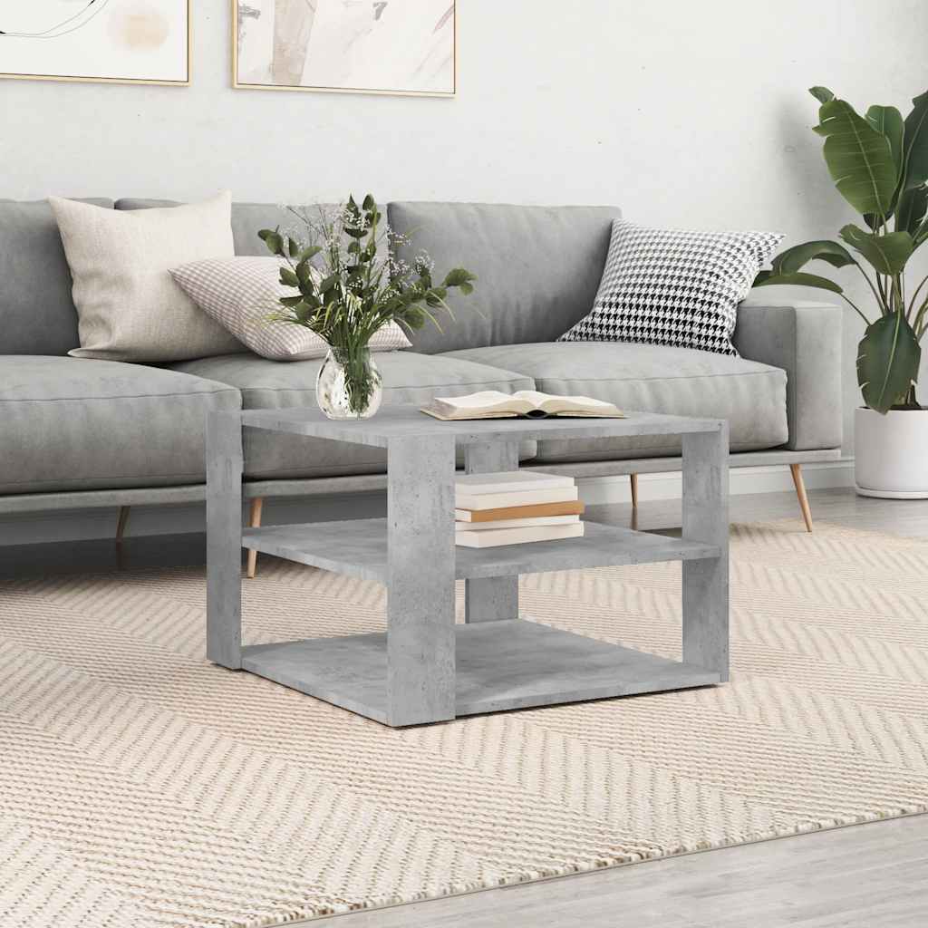 vidaXL Coffee Table Concrete Grey 58x58x40 cm Engineered Wood 1