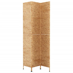 Room Divider 3-Panel Water Hyacinth Light brown 122 x 180 cm