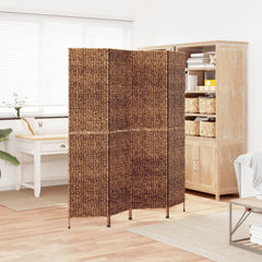 Room Divider 3-Panel Water Hyacinth Brown 163 x 180 cm