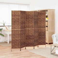 Room Divider 3-Panel Water Hyacinth Brown 205 x 180 cm