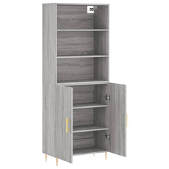 Highboard 69.5x34x180 cm Engineered Wood 2 Doors Grey sonoma