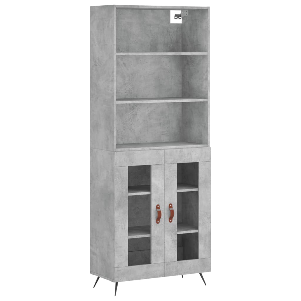 vidaXL Highboard Concrete Grey 69,5x34x180 cm Engineered Wood 2