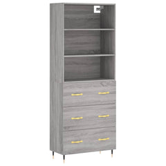 vidaXL Highboard Grey Sonoma 69,5x34x180 cm Engineered Wood 2
