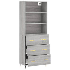 vidaXL Highboard Grey Sonoma 69,5x34x180 cm Engineered Wood 4