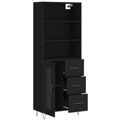 vidaXL Highboard Black 69,5x34x180 cm Engineered Wood 3