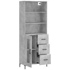 vidaXL Highboard Concrete Grey 69,5x34x180 cm Engineered Wood 3