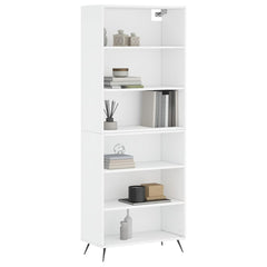 Highboard 69.5x32.5x180 cm Engineered Wood 3 Shelves White