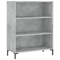 Highboard 69.5x32.5x180 cm Engineered Wood 3 Shelves Concrete grey