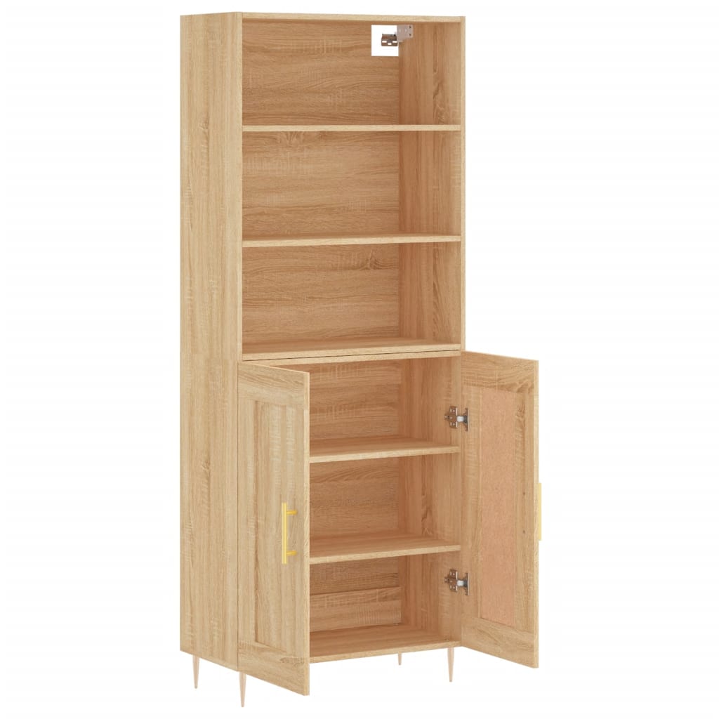Highboard 69.5x34x180 cm Engineered Wood 2 Wood Doors Sonoma oak