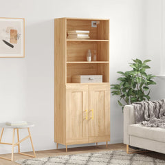 Highboard 69.5x34x180 cm Engineered Wood 2 Wood Doors Sonoma oak