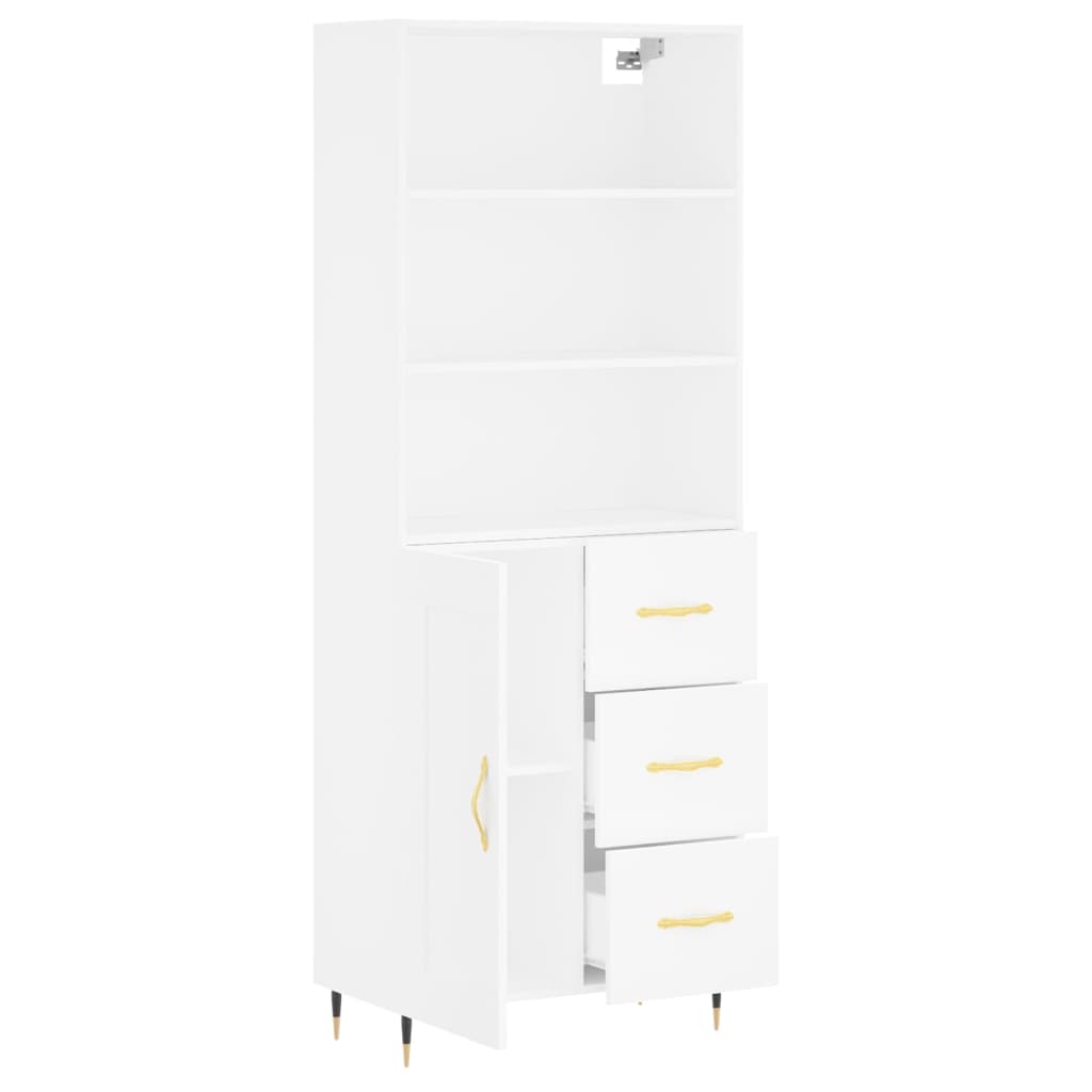 vidaXL Highboard White 69,5x34x180 cm Engineered Wood 4