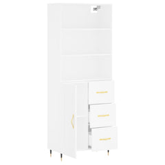vidaXL Highboard White 69,5x34x180 cm Engineered Wood 4