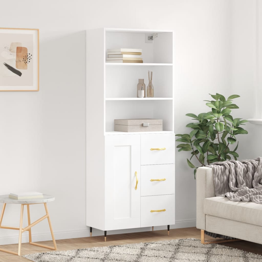 vidaXL Highboard White 69,5x34x180 cm Engineered Wood 1