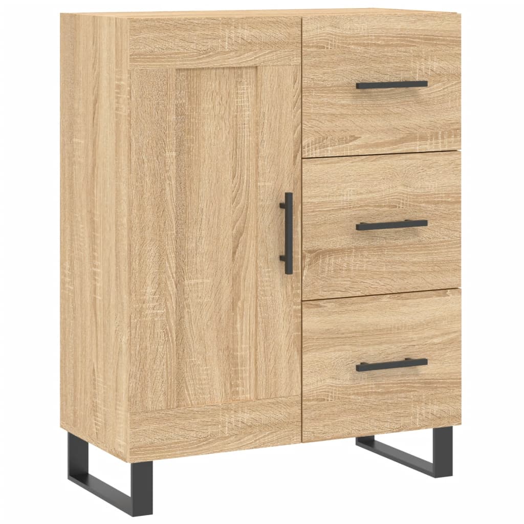Highboard 69.5x34x180 cm Engineered Wood 1 Wood Door 3 Drawers Sonoma oak