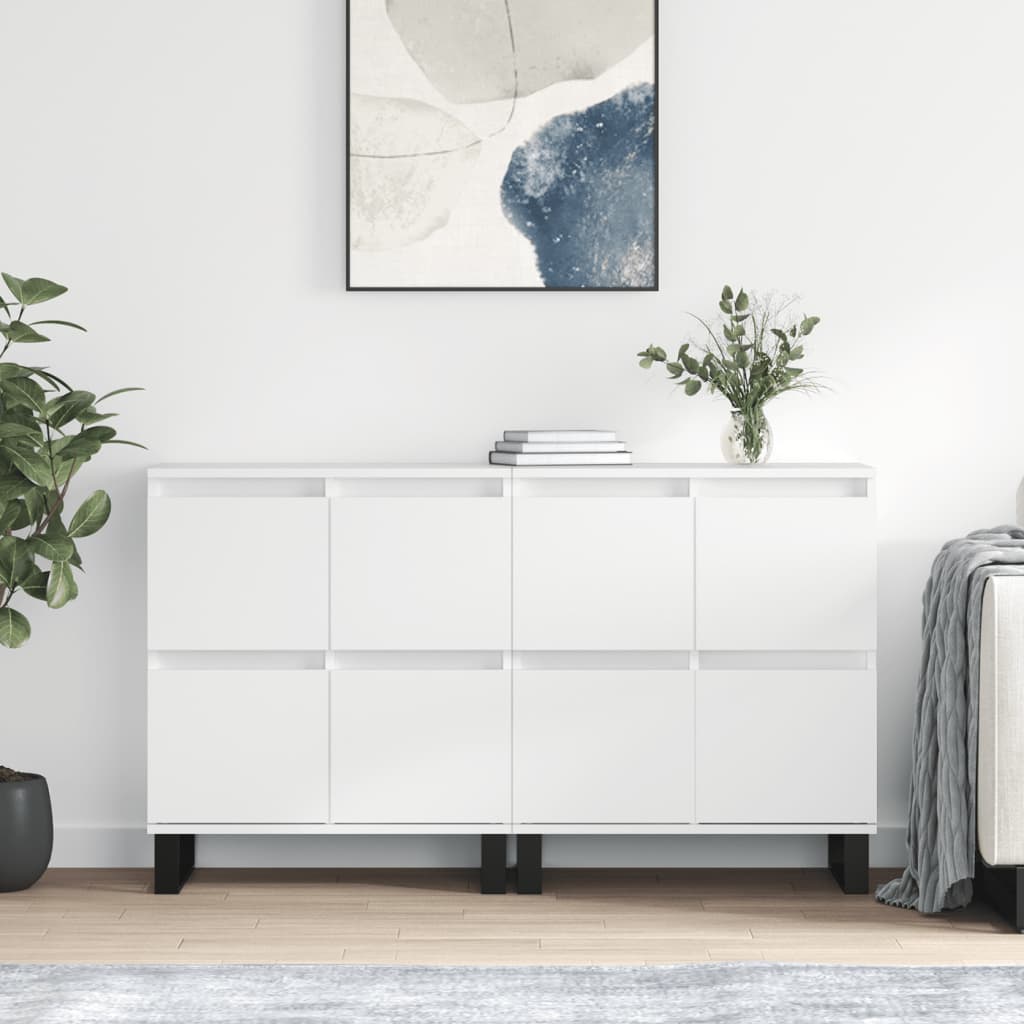 Sideboards Engineered Wood 2 pcs High gloss white