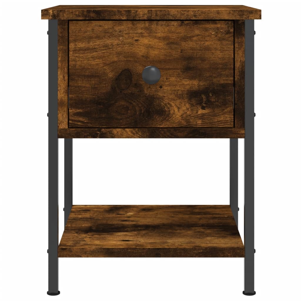 vidaXL Bedside Table Smoked Oak 34x35.5x45 cm Engineered Wood 6