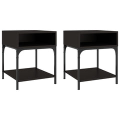 vidaXL Bedside Tables 2 pcs Black 40x41x50 cm Engineered Wood 2