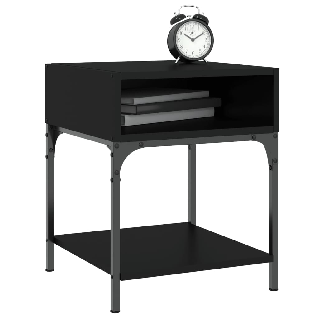 vidaXL Bedside Tables 2 pcs Black 40x41x50 cm Engineered Wood 3