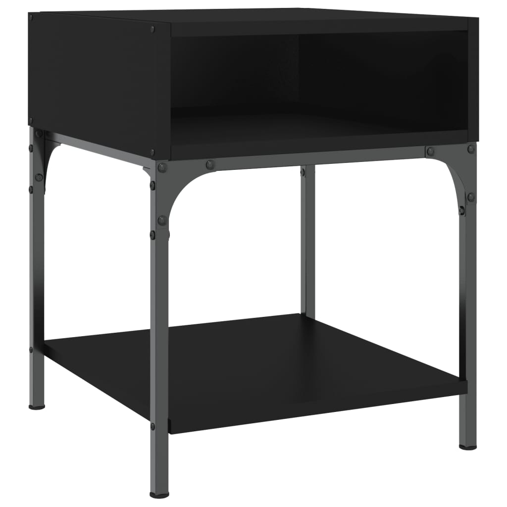 vidaXL Bedside Tables 2 pcs Black 40x41x50 cm Engineered Wood 4