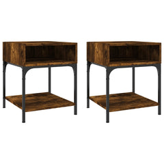 vidaXL Bedside Tables 2 pcs Smoked Oak 40x41x50 cm Engineered Wood 2
