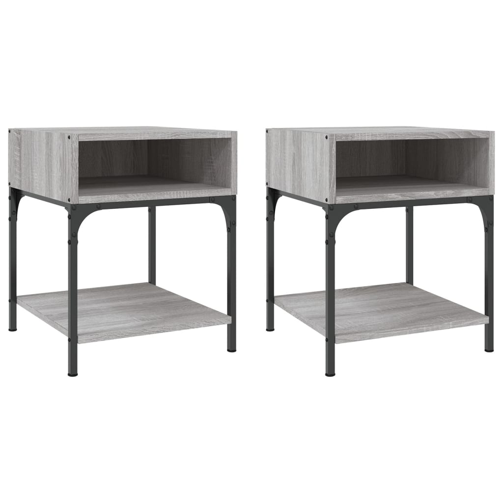 vidaXL Bedside Tables 2 pcs Grey Sonoma 40x41x50 cm Engineered Wood 2