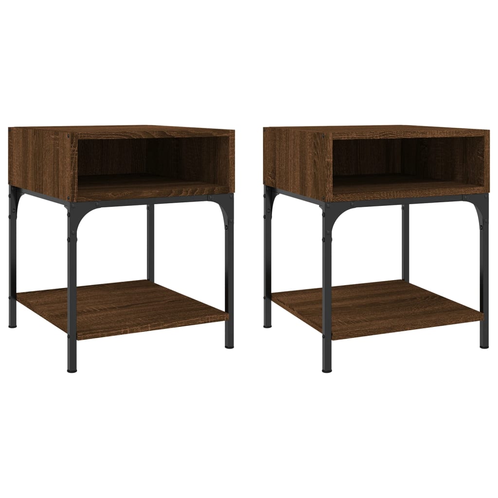 vidaXL Bedside Tables 2 pcs Brown Oak 40x41x50 cm Engineered Wood 2