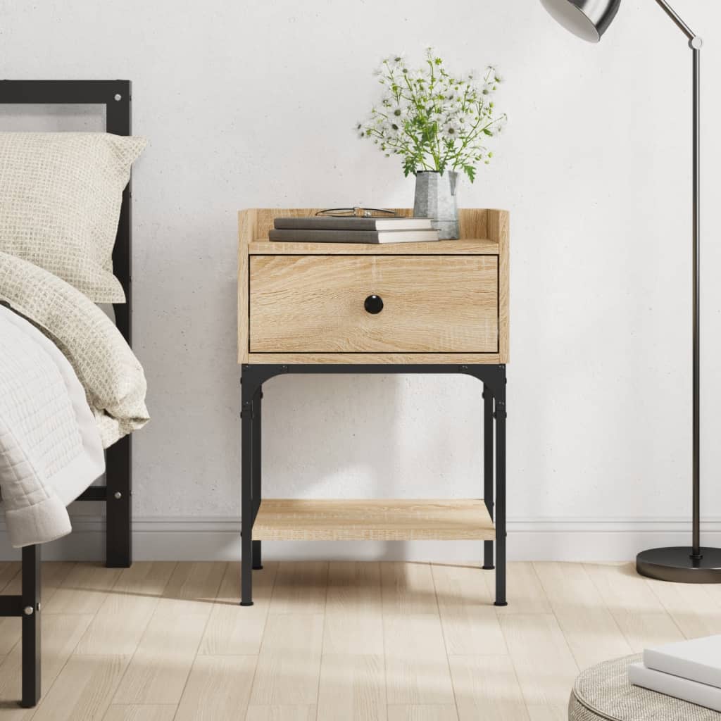vidaXL Bedside Table Sonoma Oak 40.5x31x60 cm Engineered Wood 1