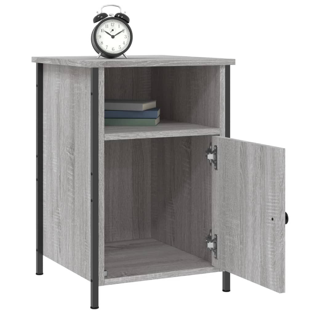vidaXL Bedside Cabinet Grey Sonoma 40x42x60 cm Engineered Wood 4