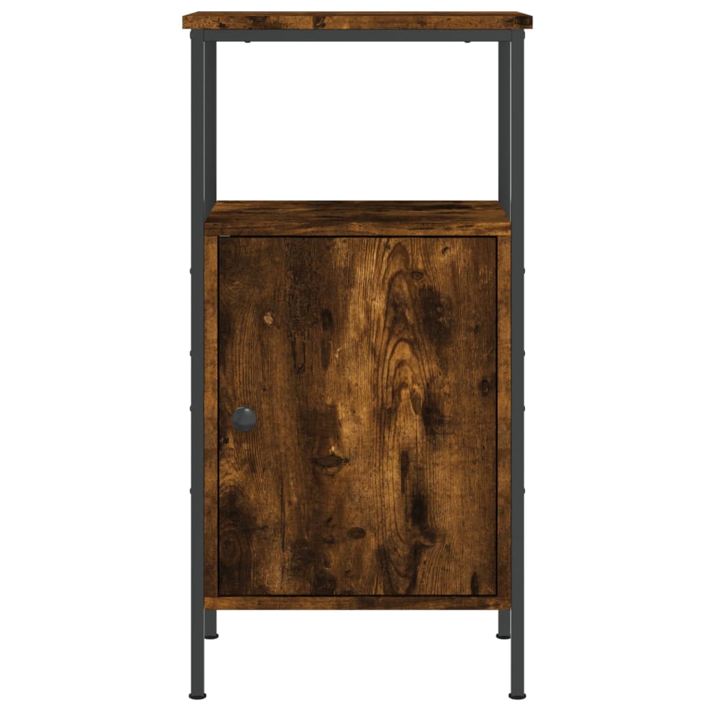 vidaXL Bedside Cabinet Smoked Oak 41x31x80 cm Engineered Wood 3