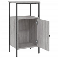vidaXL Bedside Cabinet Grey Sonoma 41x31x80 cm Engineered Wood 4