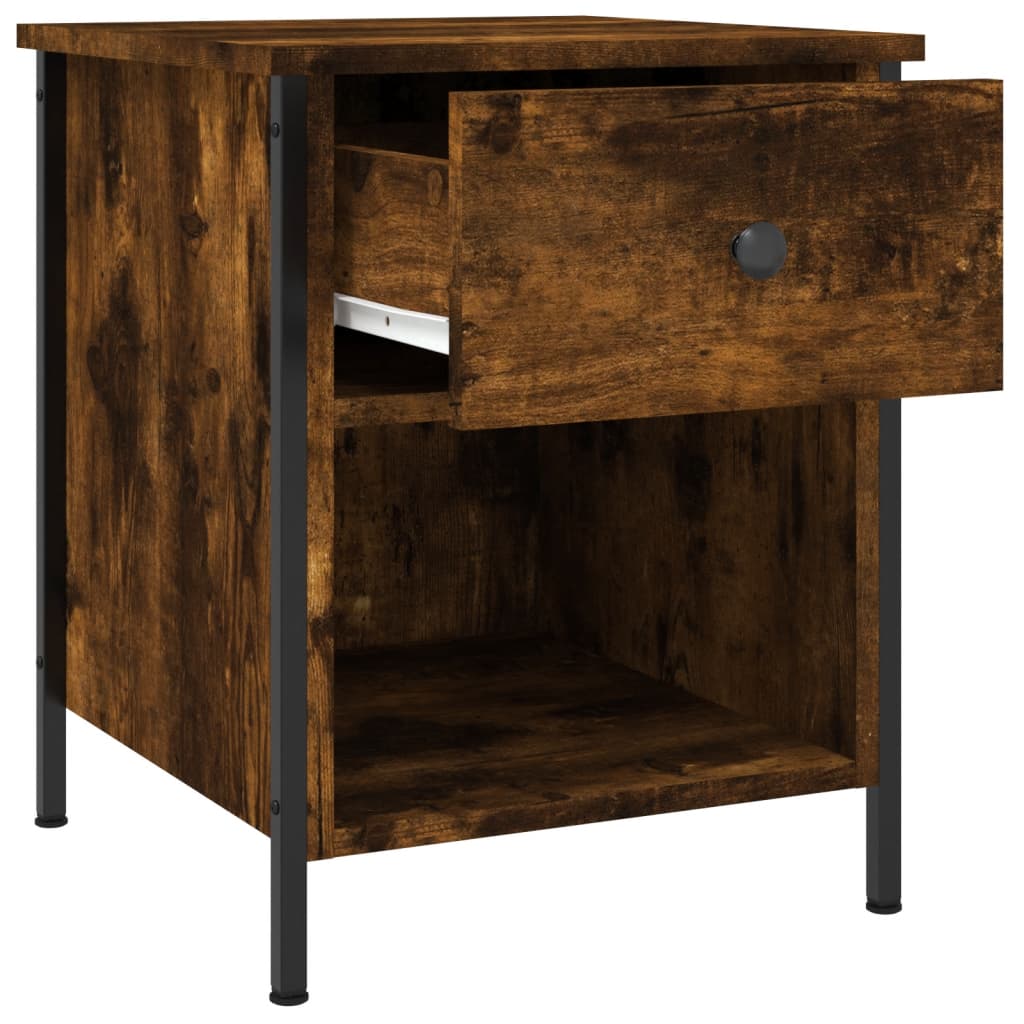vidaXL Bedside Cabinet Smoked Oak 40x42x50 cm Engineered Wood 5