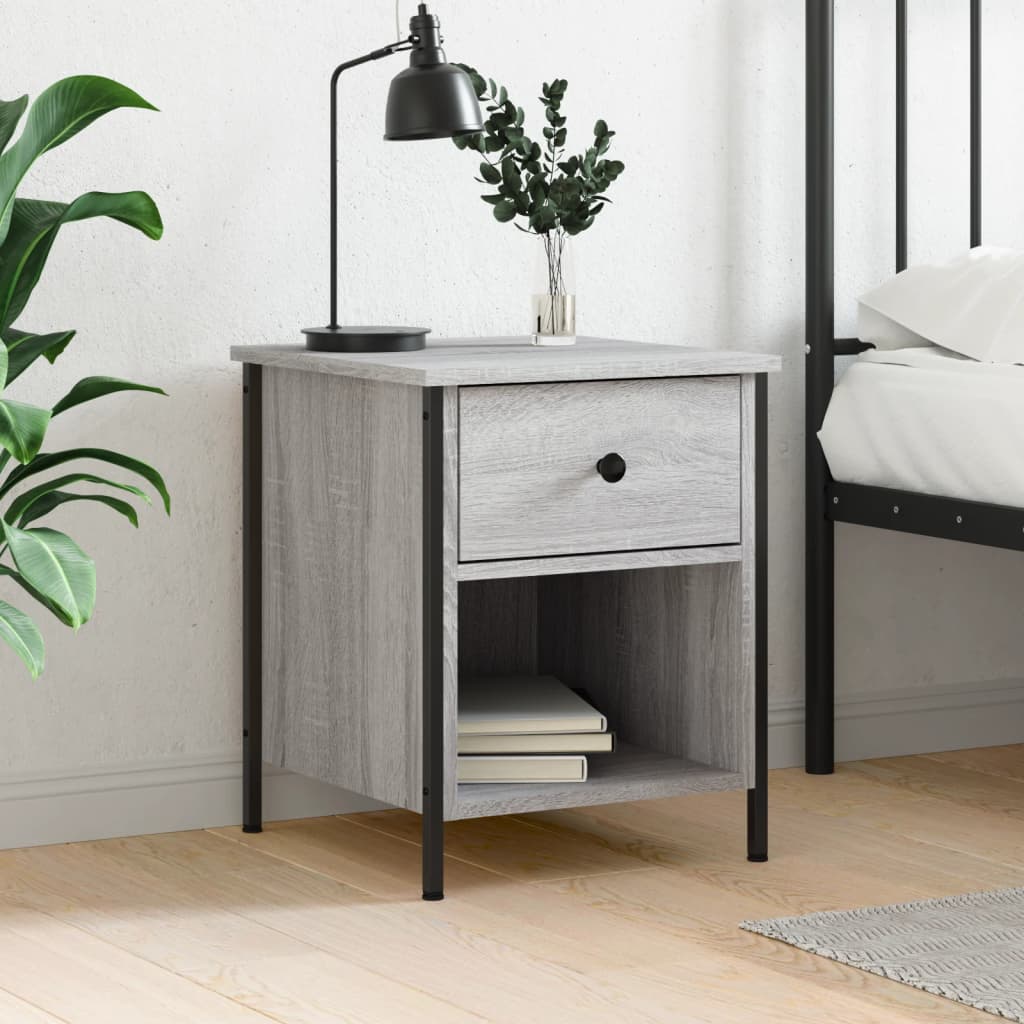 vidaXL Bedside Cabinet Grey Sonoma 40x42x50 cm Engineered Wood 1