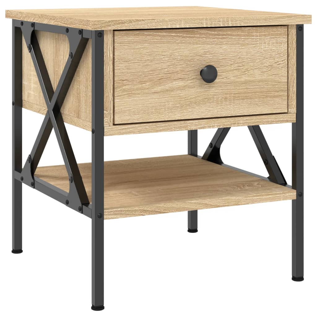 vidaXL Bedside Table Sonoma Oak 40x42x45 cm Engineered Wood 2